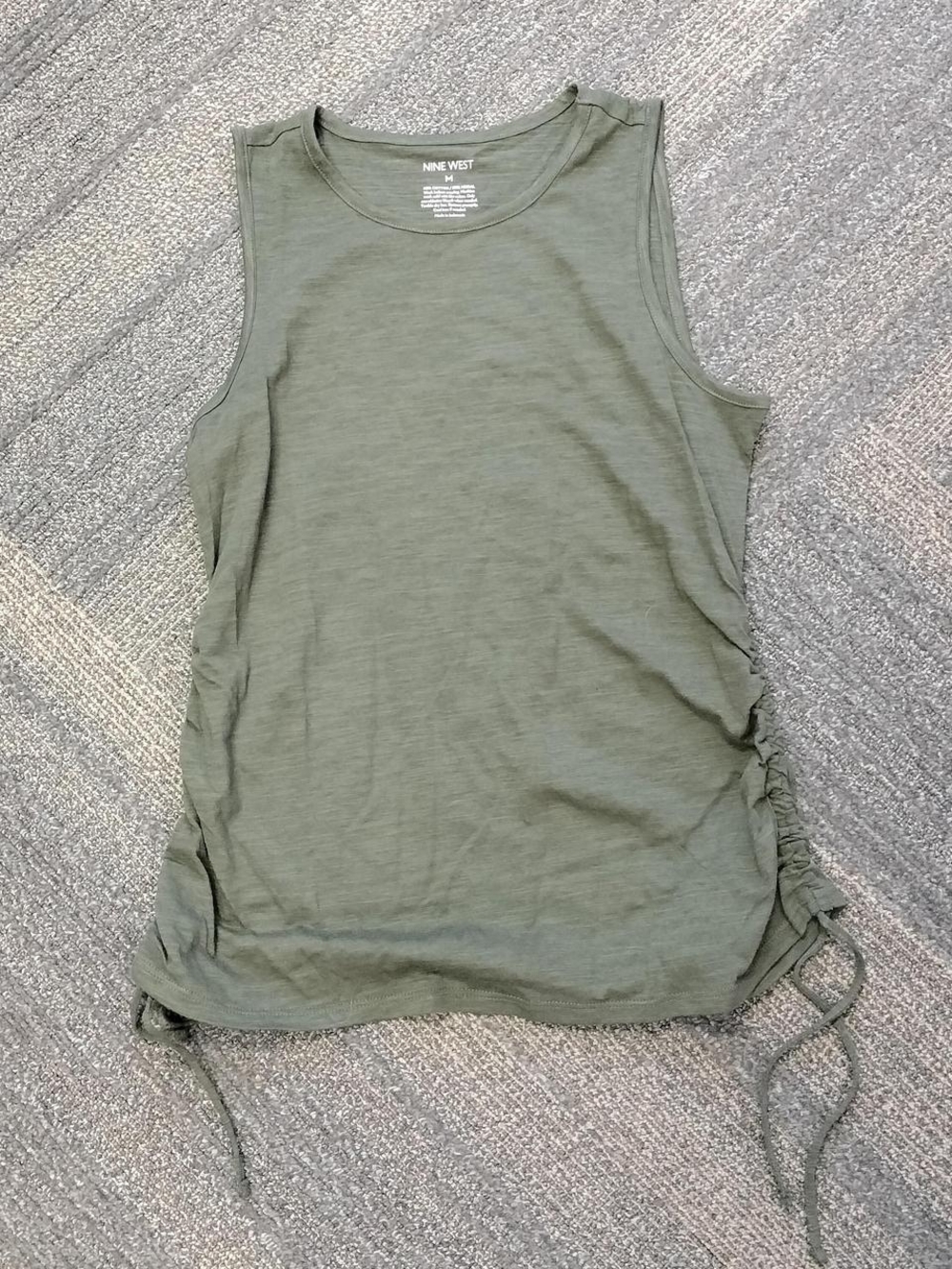 Nine West Olive Drawstring Side Tank